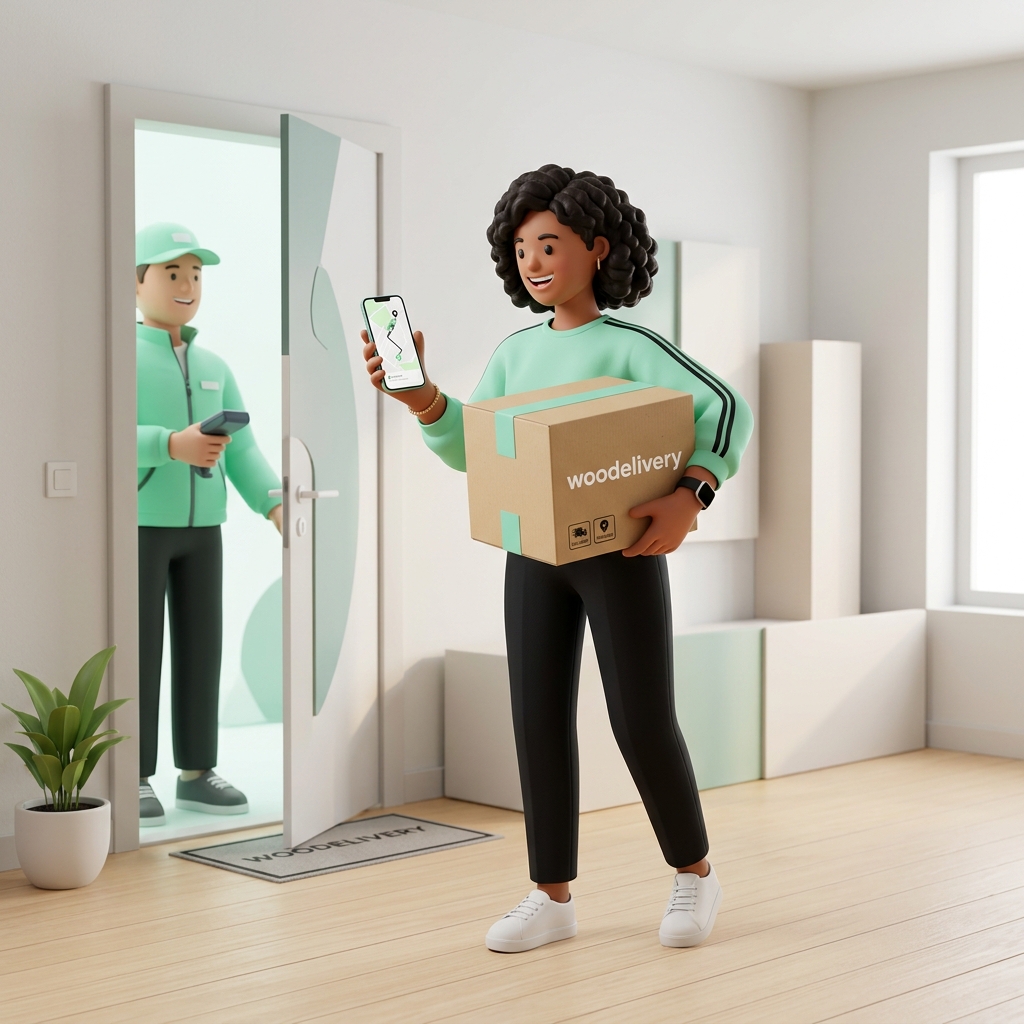 woodelivery Happy Customer 3D Character